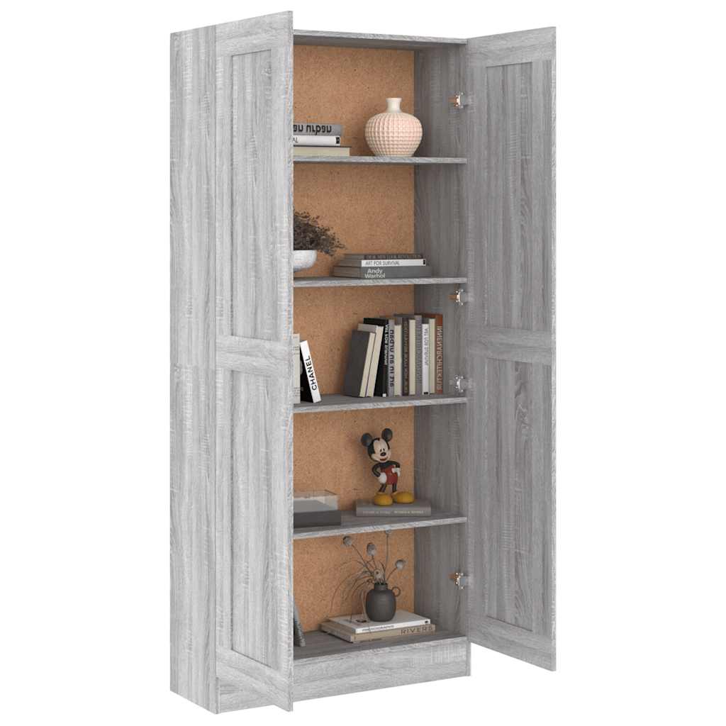 Bibliothèque Sonoma gris 82,5x30,5x185,5 cm Bois d'ingénierie - XIOS
