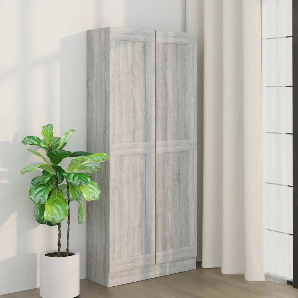 Bibliothèque Sonoma gris 82,5x30,5x185,5 cm Bois d'ingénierie - XIOS