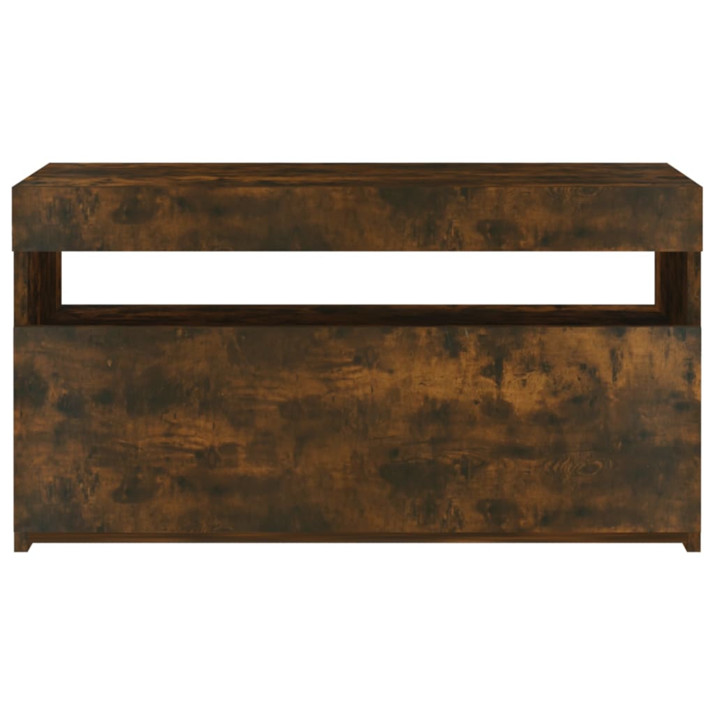 Meuble TV avec lumières LED Chêne fumé 75x35x40 cm - XIOS