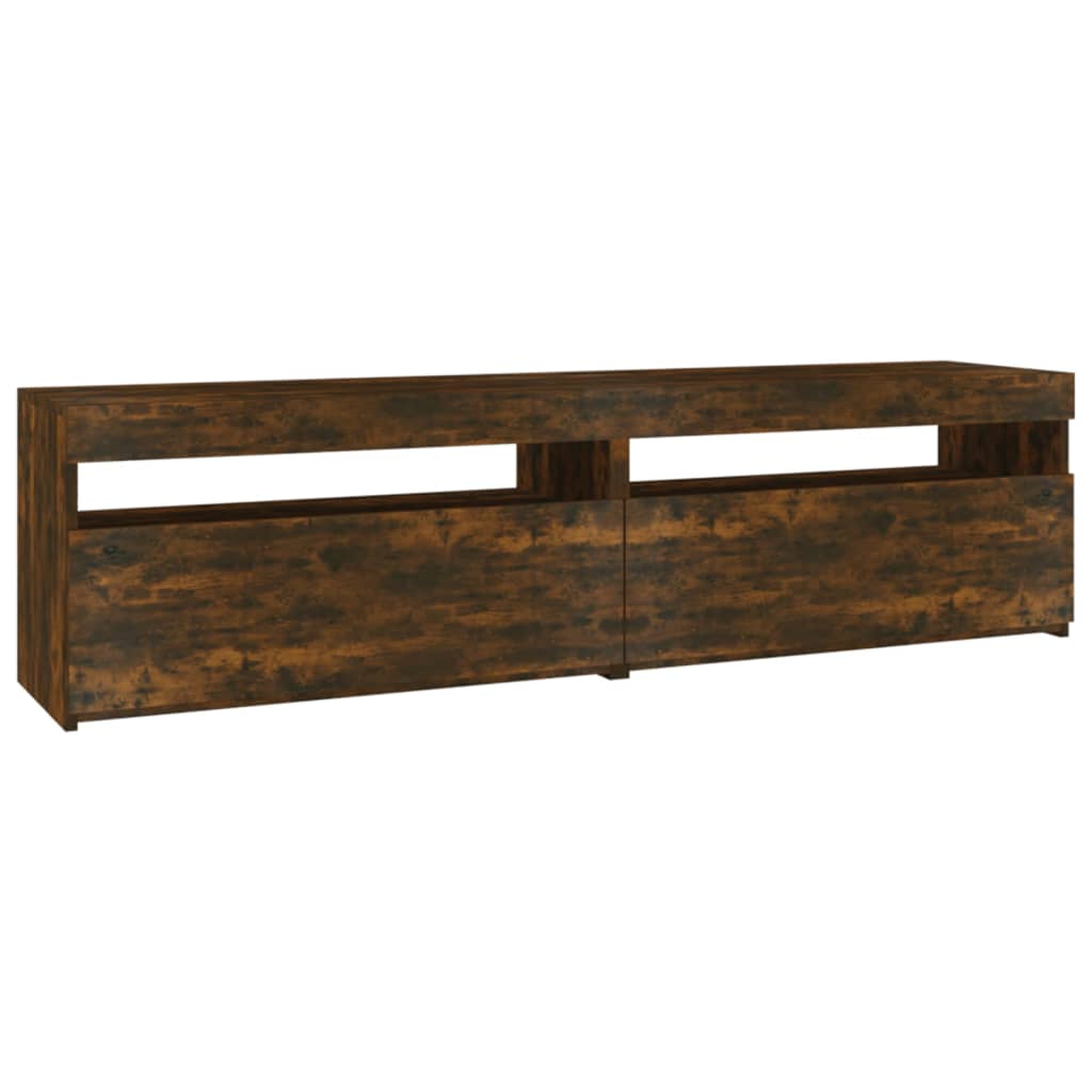 Meubles TV avec lumières LED 2 pcs Chêne fumé 75x35x40 cm Meubles TV vidaXL   