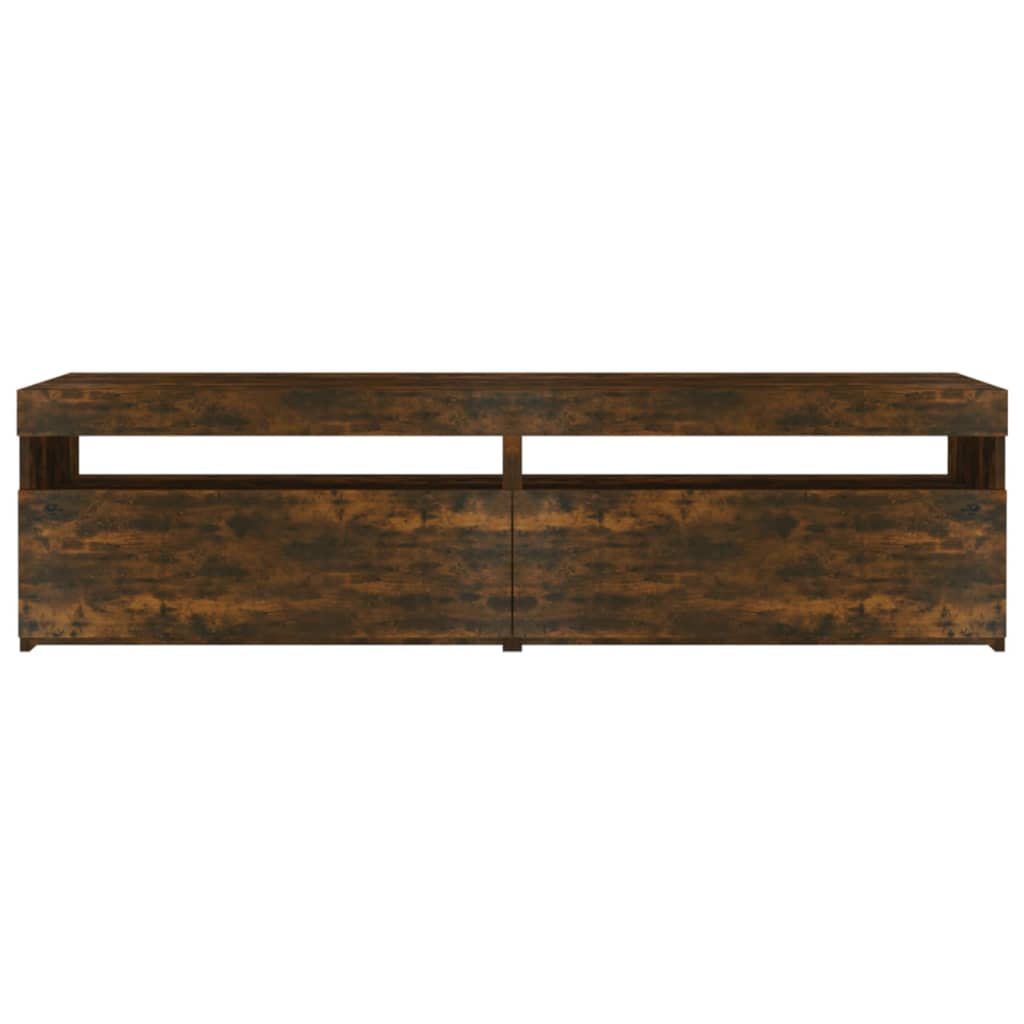 Meubles TV avec lumières LED 2 pcs Chêne fumé 75x35x40 cm Meubles TV vidaXL   