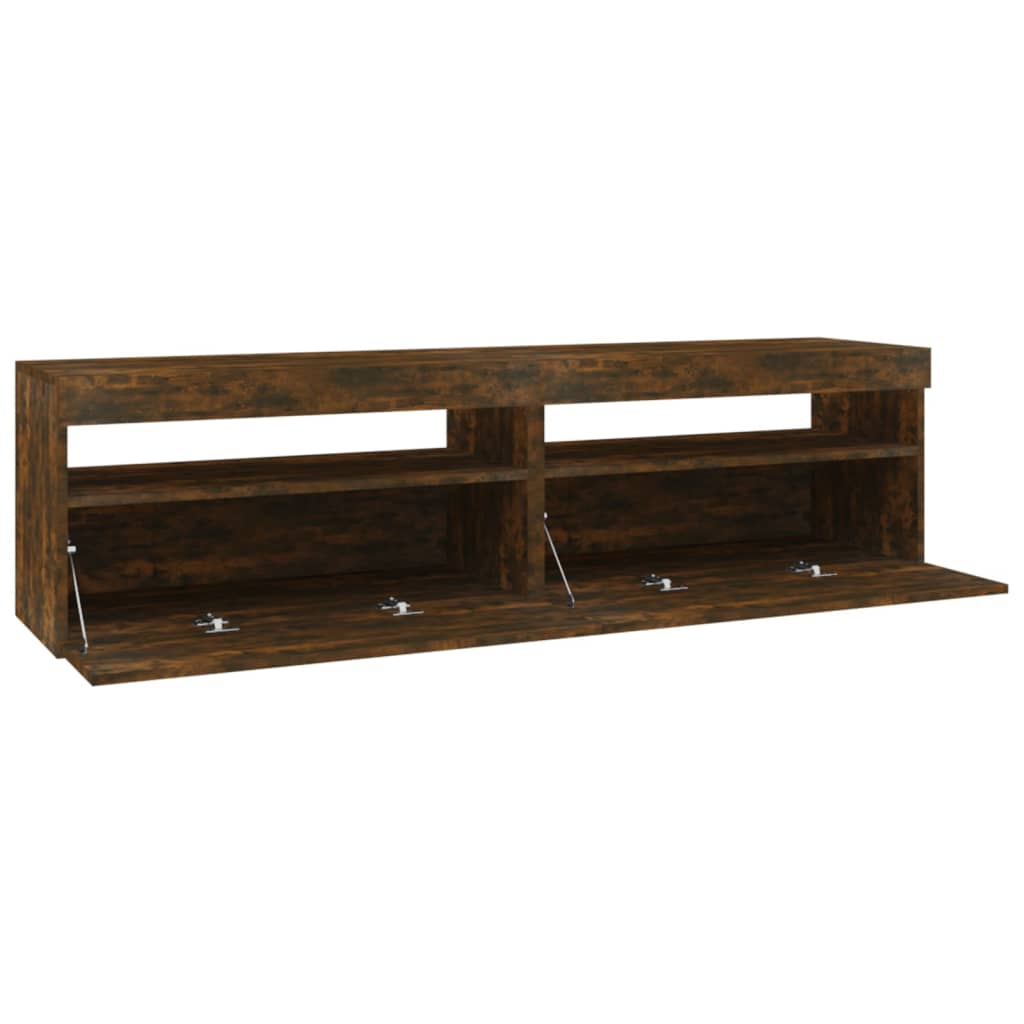 Meubles TV avec lumières LED 2 pcs Chêne fumé 75x35x40 cm Meubles TV vidaXL   