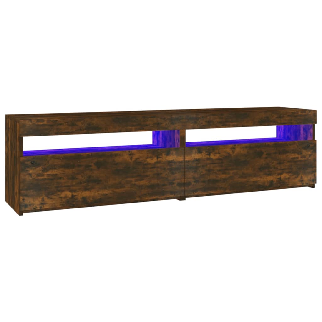 Meubles TV avec lumières LED 2 pcs Chêne fumé 75x35x40 cm Meubles TV vidaXL   