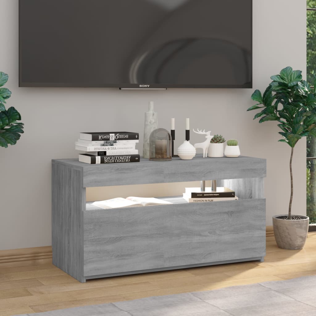 Meuble TV avec lumières LED Sonoma gris 75x35x40 cm - XIOS