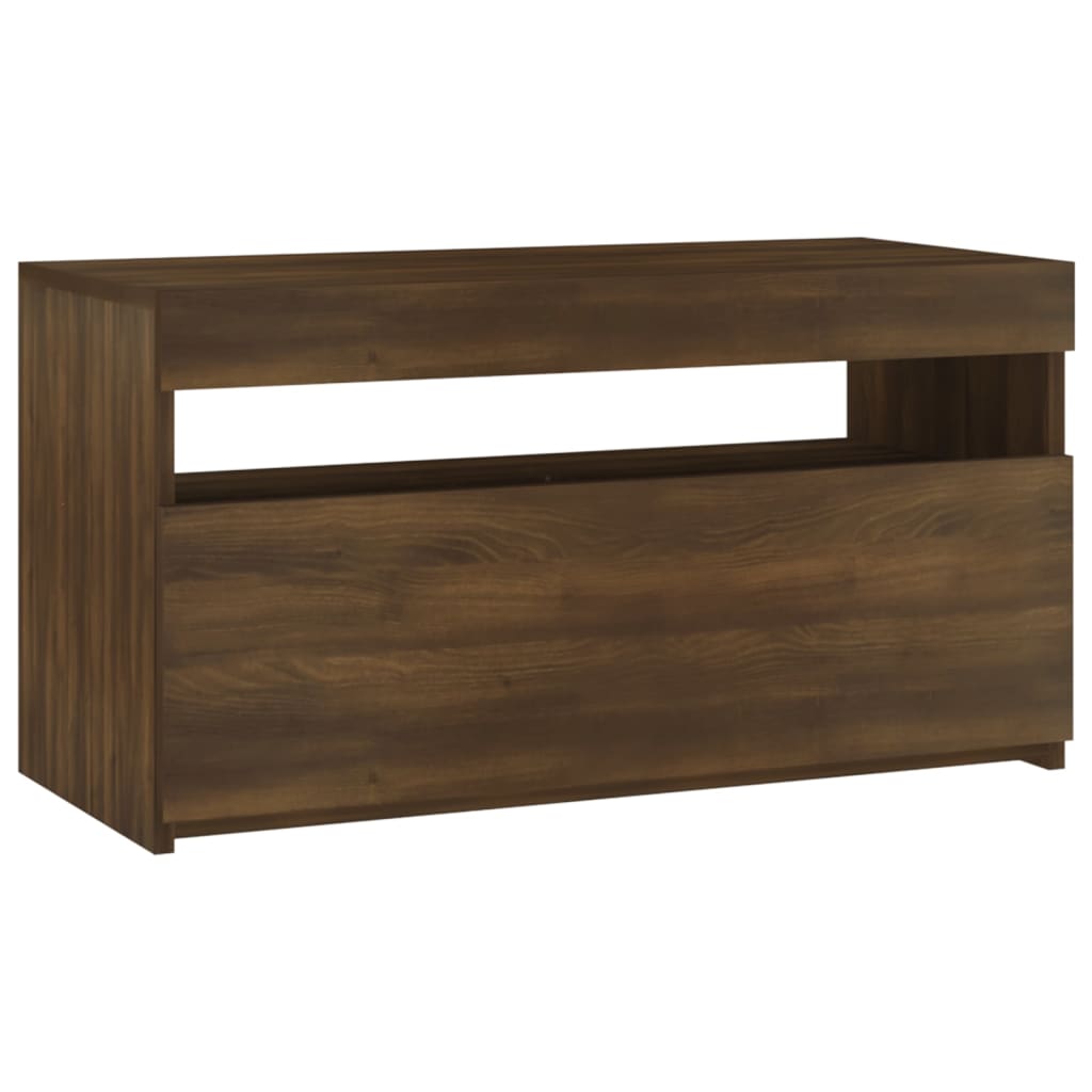 Meuble TV avec lumières LED Chêne marron 75x35x40 cm - XIOS