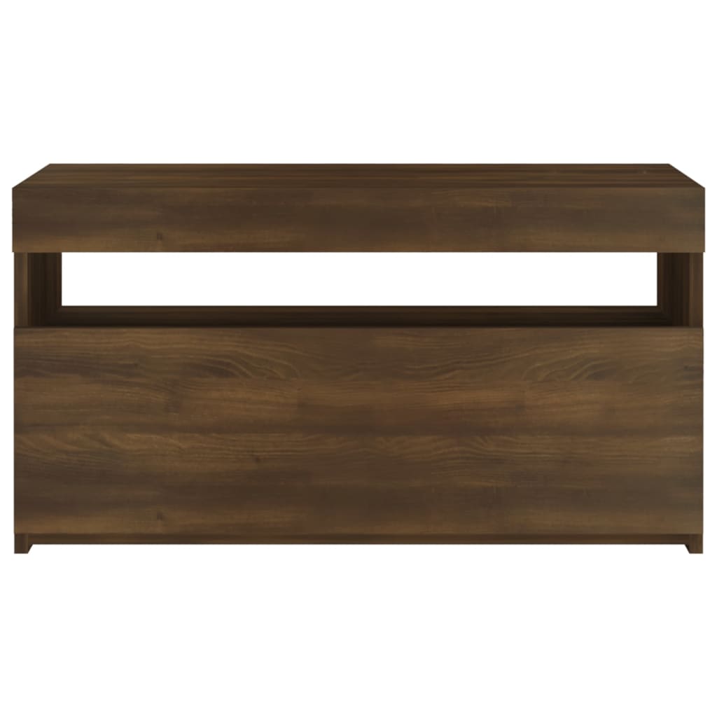 Meuble TV avec lumières LED Chêne marron 75x35x40 cm - XIOS