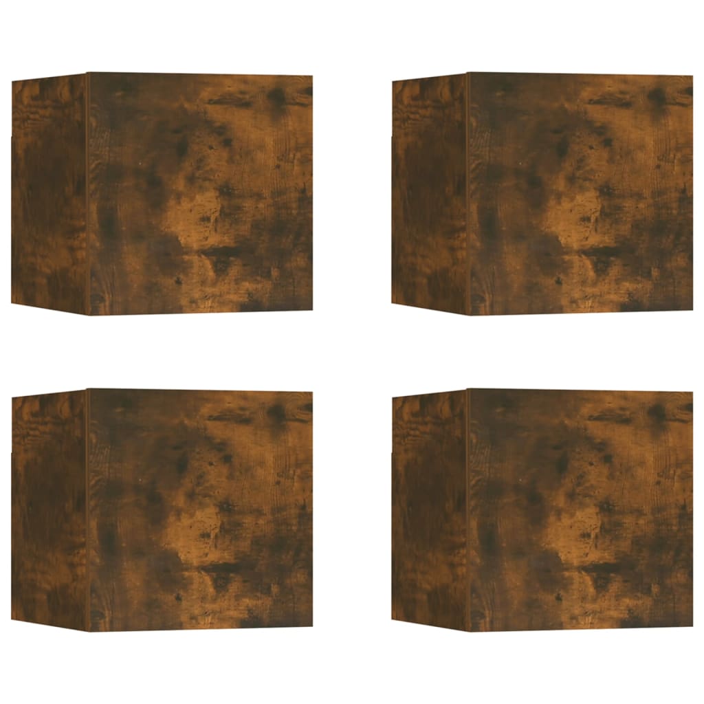 Meubles TV muraux 4 pcs Chêne fumé 30,5x30x30 cm Meubles TV vidaXL   