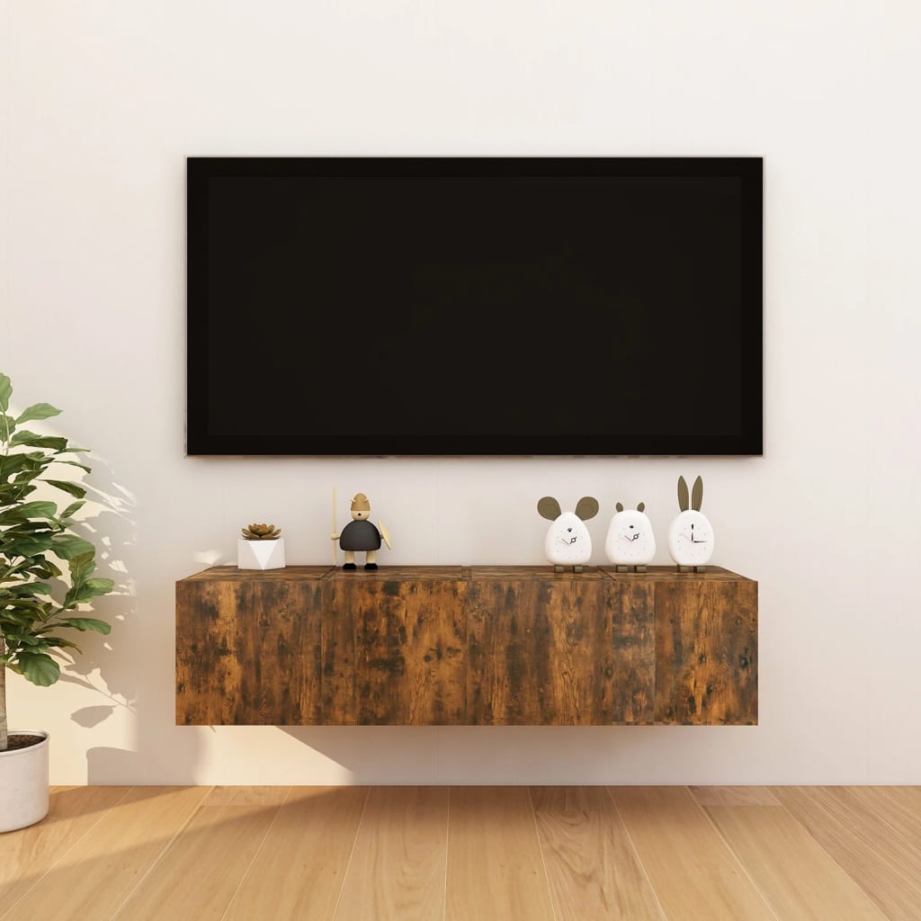 Meubles TV muraux 4 pcs Chêne fumé 30,5x30x30 cm Meubles TV vidaXL   