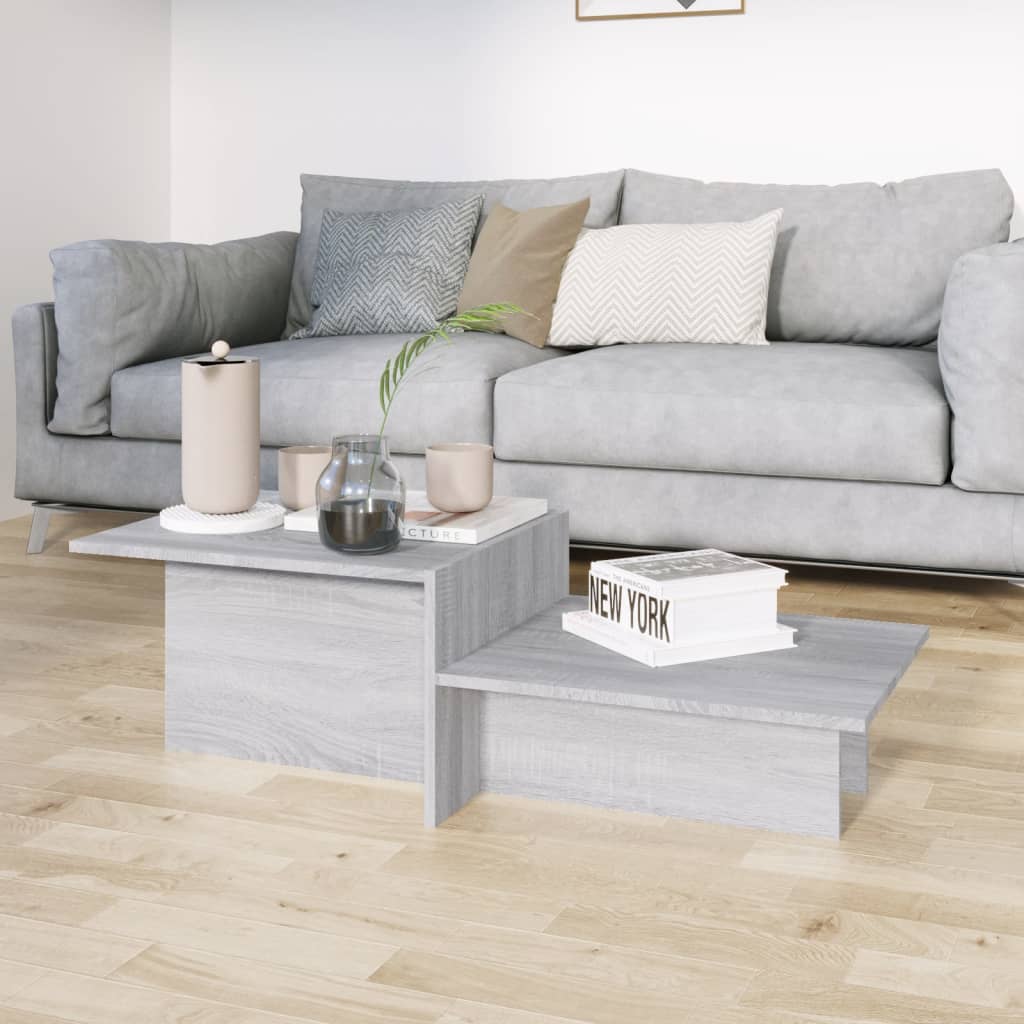 Table basse Sonoma gris 111,5x50x33 cm Bois d'ingénierie - XIOS