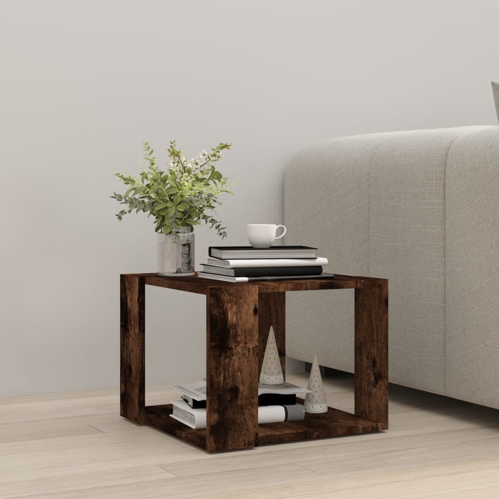 Table basse Chêne fumé 40x40x30 cm Bois d'ingénierie - XIOS