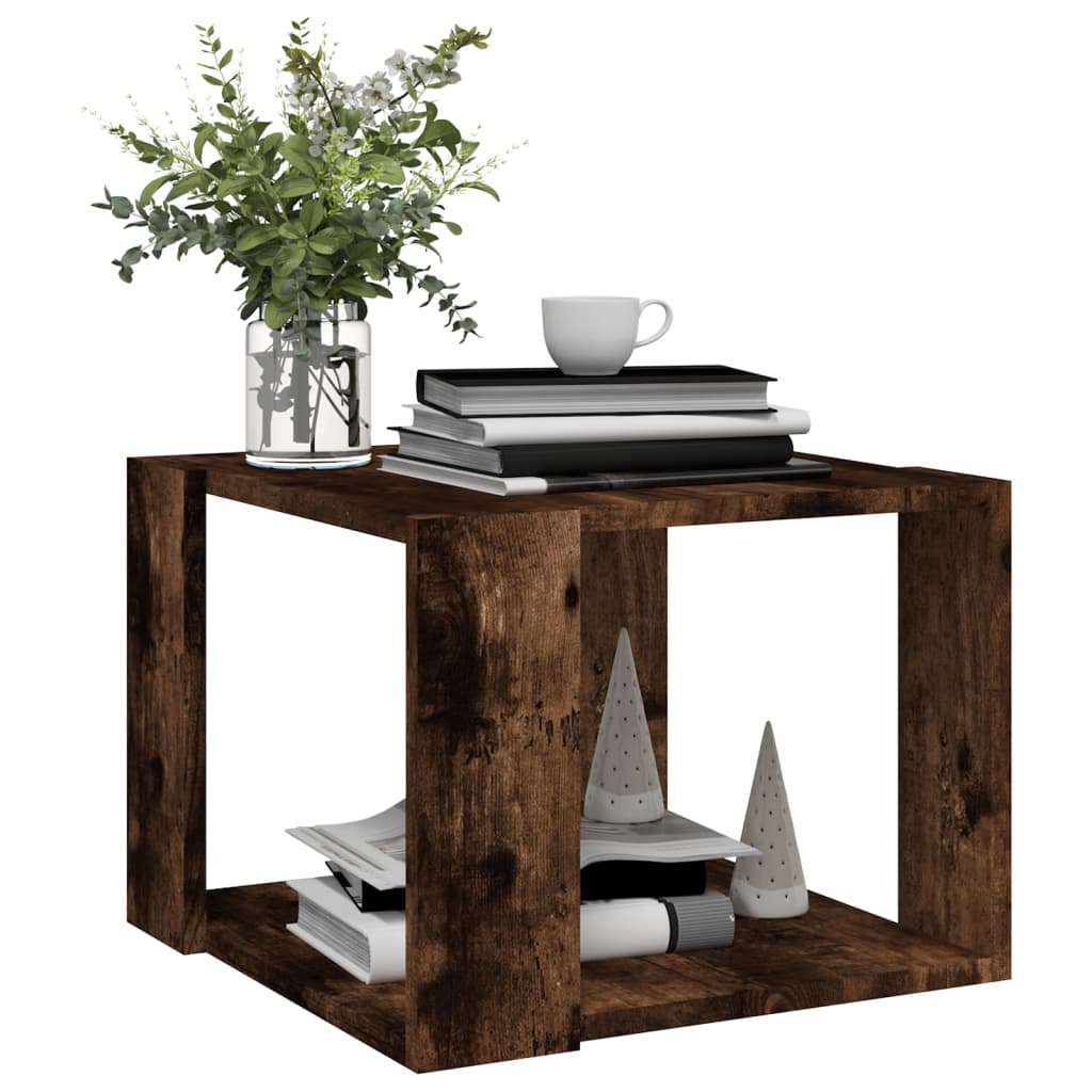 Table basse Chêne fumé 40x40x30 cm Bois d'ingénierie - XIOS