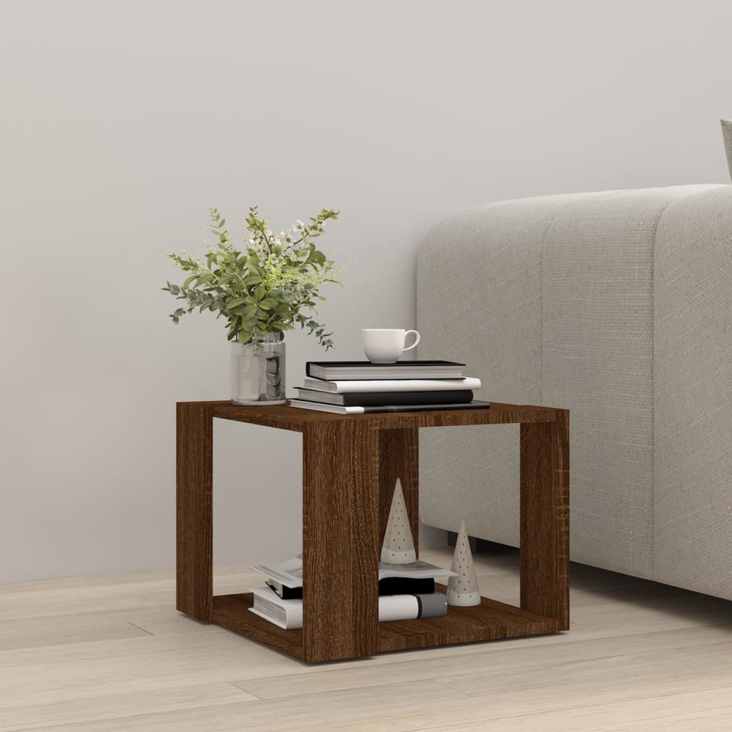 Table basse Chêne marron 40x40x30 cm Bois d'ingénierie - XIOS