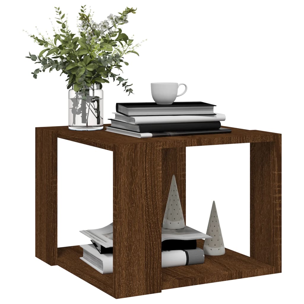 Table basse Chêne marron 40x40x30 cm Bois d'ingénierie - XIOS