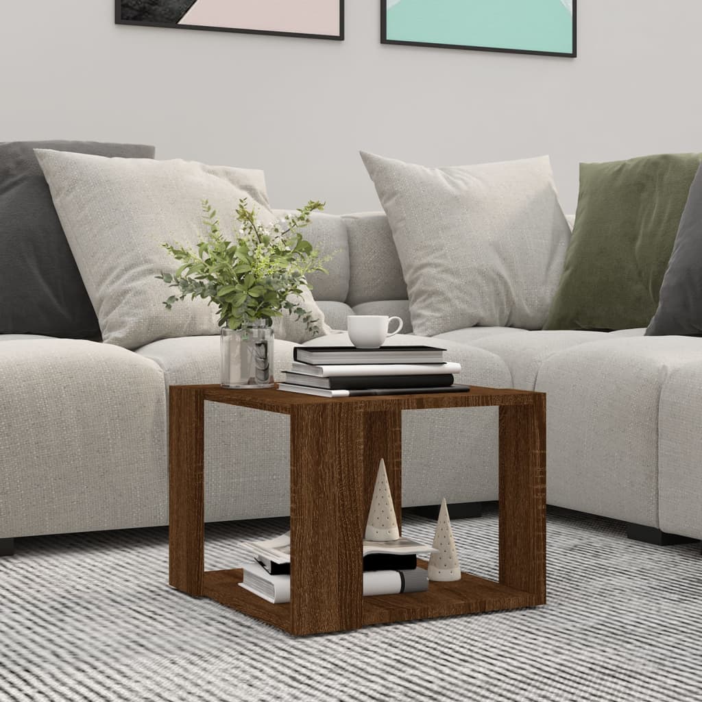 Table basse Chêne marron 40x40x30 cm Bois d'ingénierie - XIOS