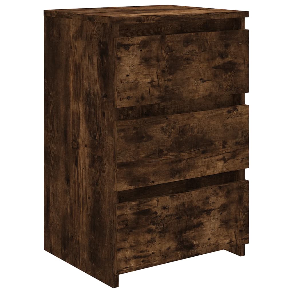 Table de chevet Chêne fumé 40x35x62,5 cm Bois d'ingénierie - XIOS
