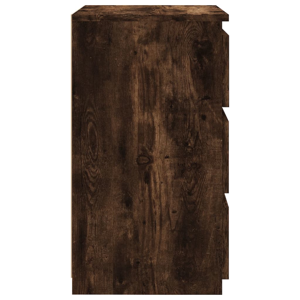 Table de chevet Chêne fumé 40x35x62,5 cm Bois d'ingénierie - XIOS