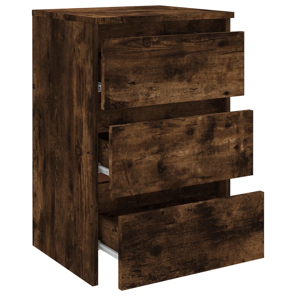 Table de chevet Chêne fumé 40x35x62,5 cm Bois d'ingénierie - XIOS