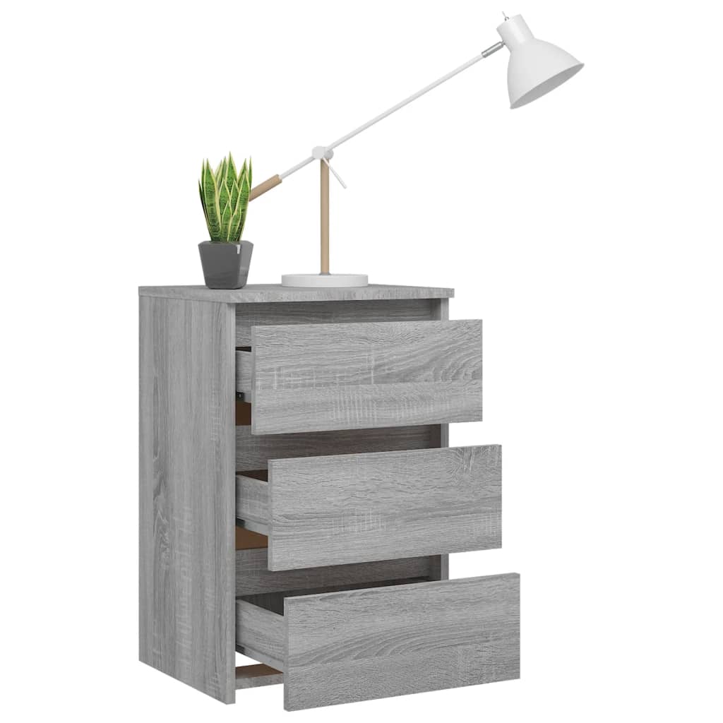 Table de chevet Sonoma gris 40x35x62,5 cm Bois d'ingénierie - XIOS