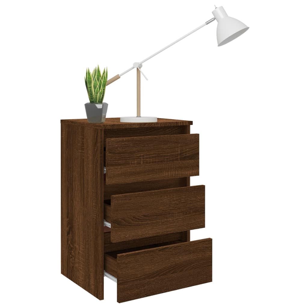 Table de chevet Chêne marron 40x35x62,5 cm Bois d'ingénierie - XIOS
