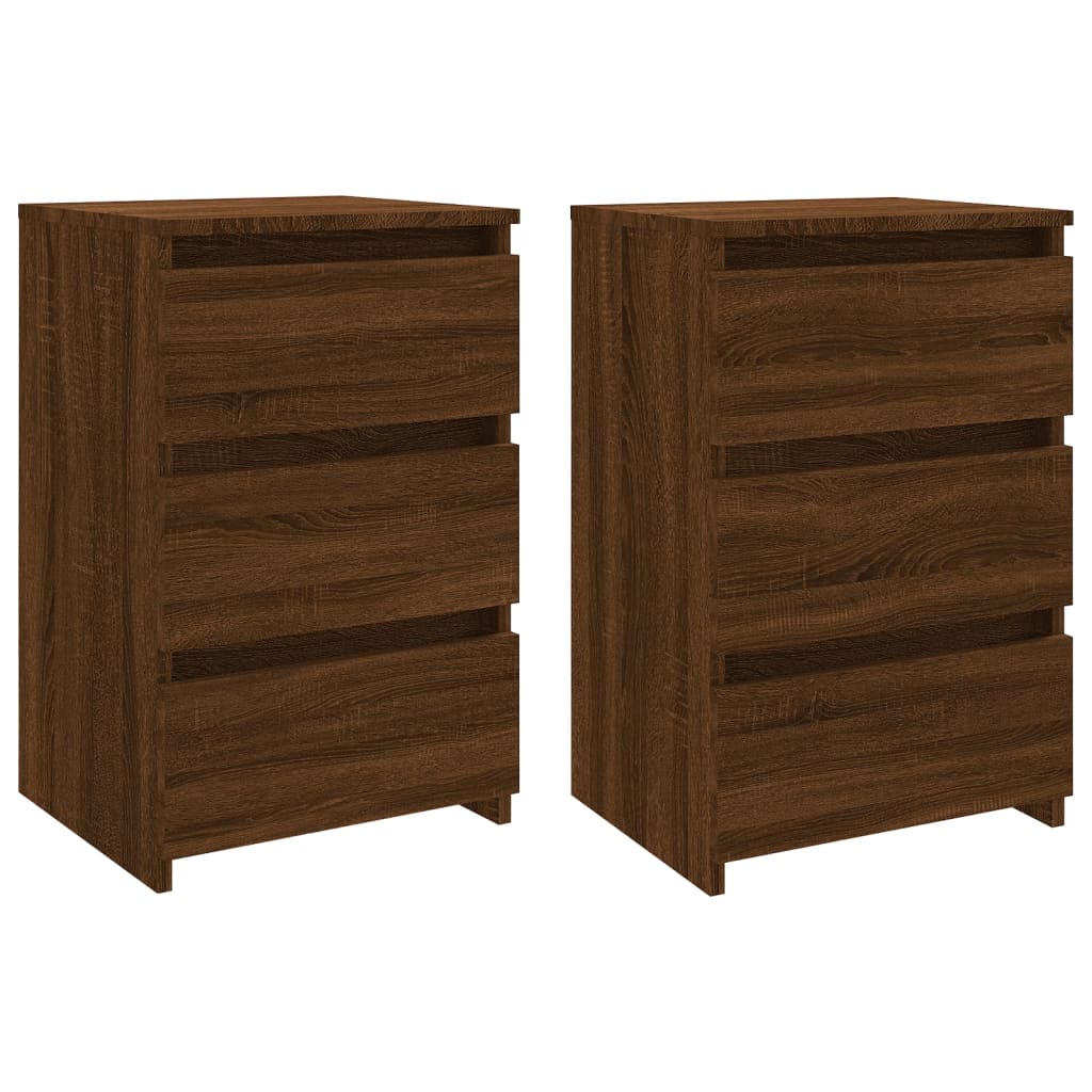 Tables de chevet 2pcs Chêne marron 40x35x62,5cm Bois ingénierie Tables de chevet vidaXL