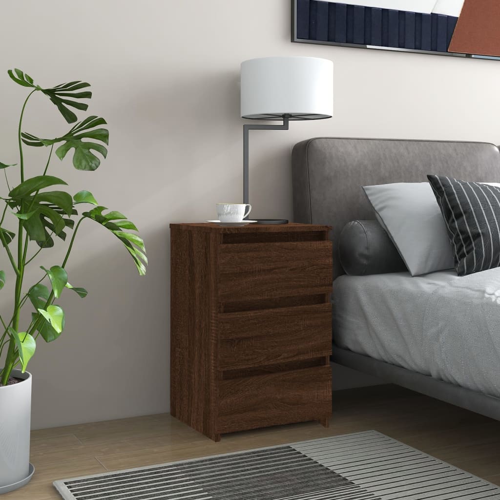 Tables de chevet 2pcs Chêne marron 40x35x62,5cm Bois ingénierie Tables de chevet vidaXL