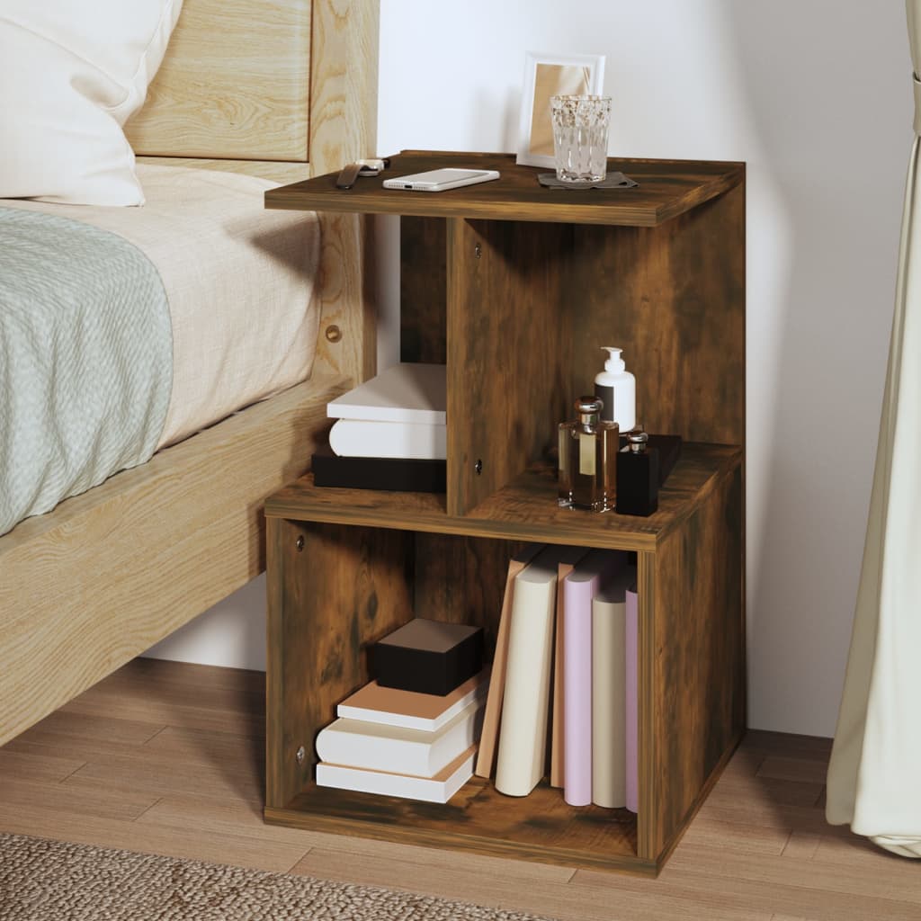Tables de chevet 2 pcs Chêne fumé 35x35x55 cm Bois d'ingénierie - XIOS