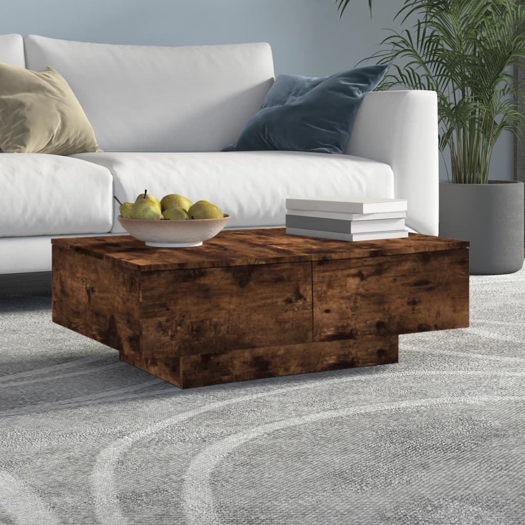 Table basse Chêne fumé 90x60x31 cm Bois d'ingénierie - XIOS