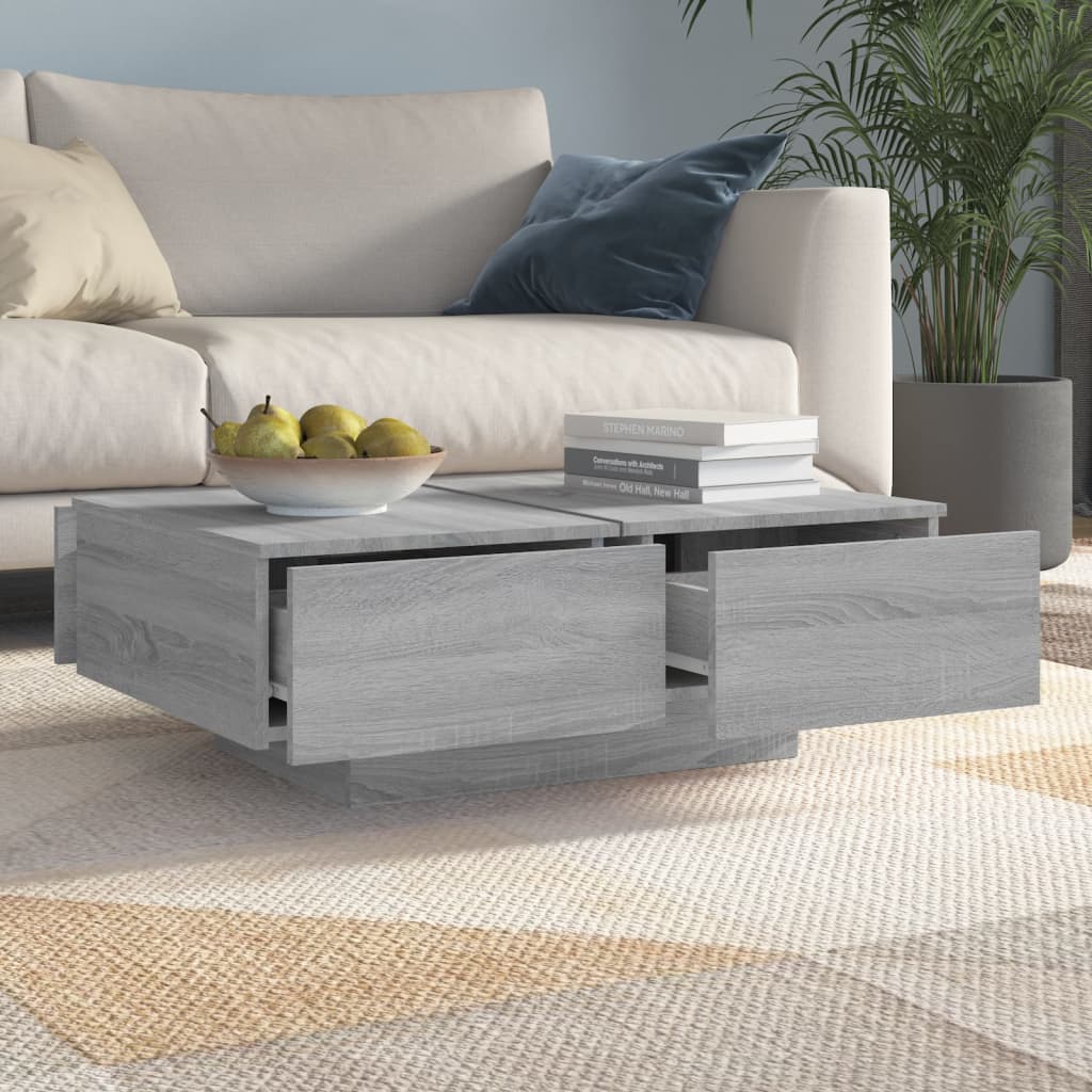 Table basse Sonoma gris 90x60x31 cm Bois d'ingénierie - XIOS