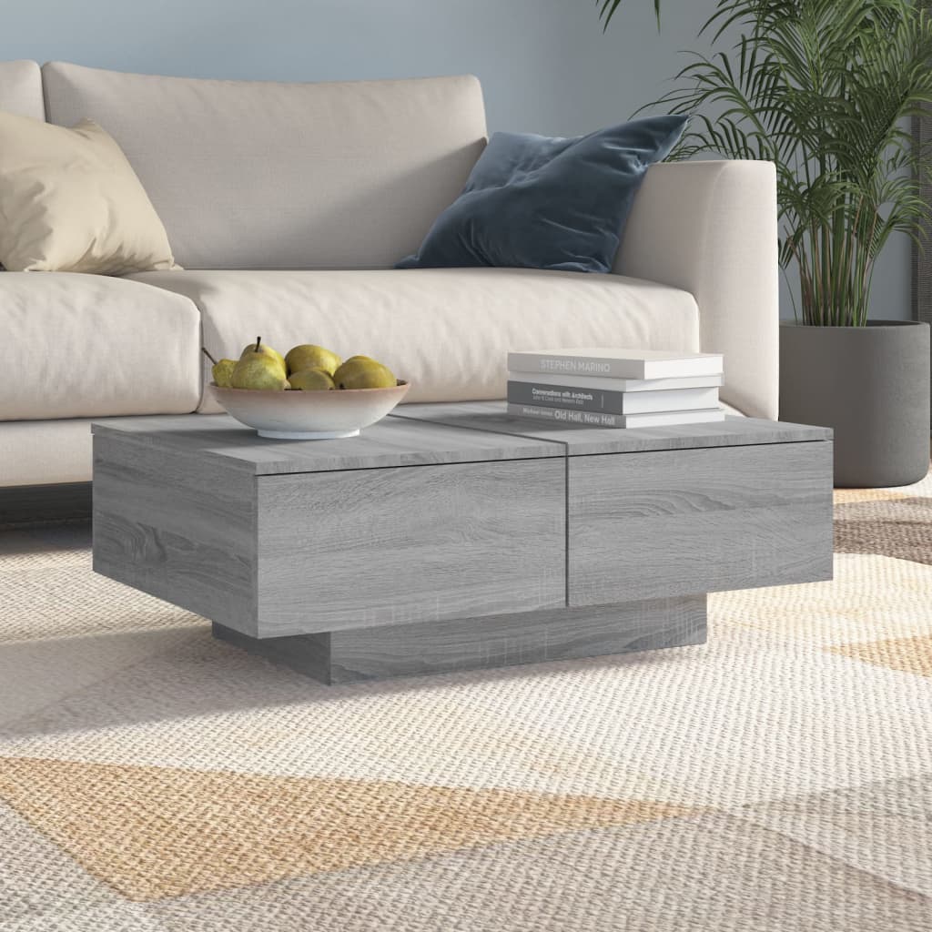 Table basse Sonoma gris 90x60x31 cm Bois d'ingénierie - XIOS
