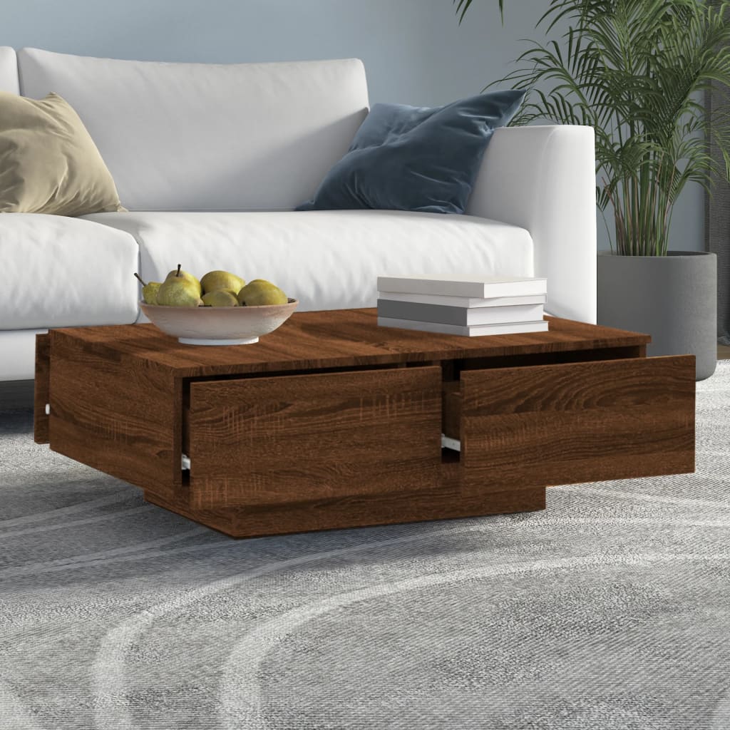 Table basse Chêne marron 90x60x31 cm Bois d'ingénierie - XIOS