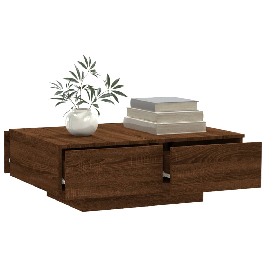Table basse Chêne marron 90x60x31 cm Bois d'ingénierie - XIOS