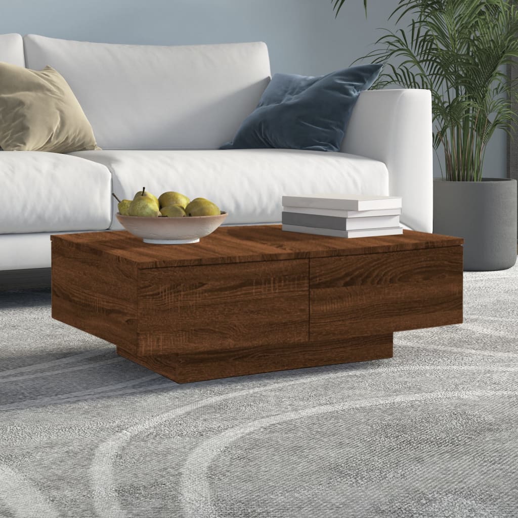 Table basse Chêne marron 90x60x31 cm Bois d'ingénierie - XIOS