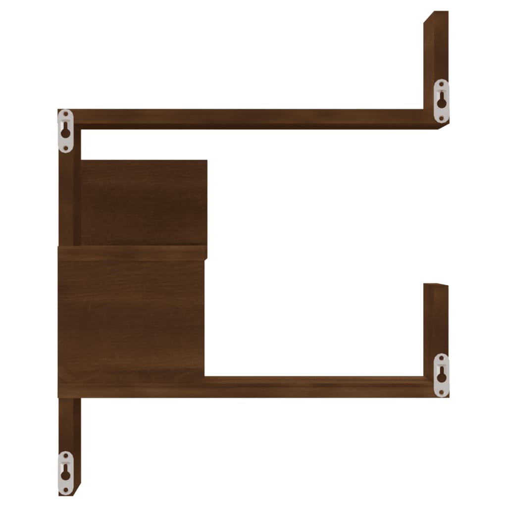 Étagères d'angle murales 2 pcs Chêne marron 40x40x50 cm Bois - XIOS