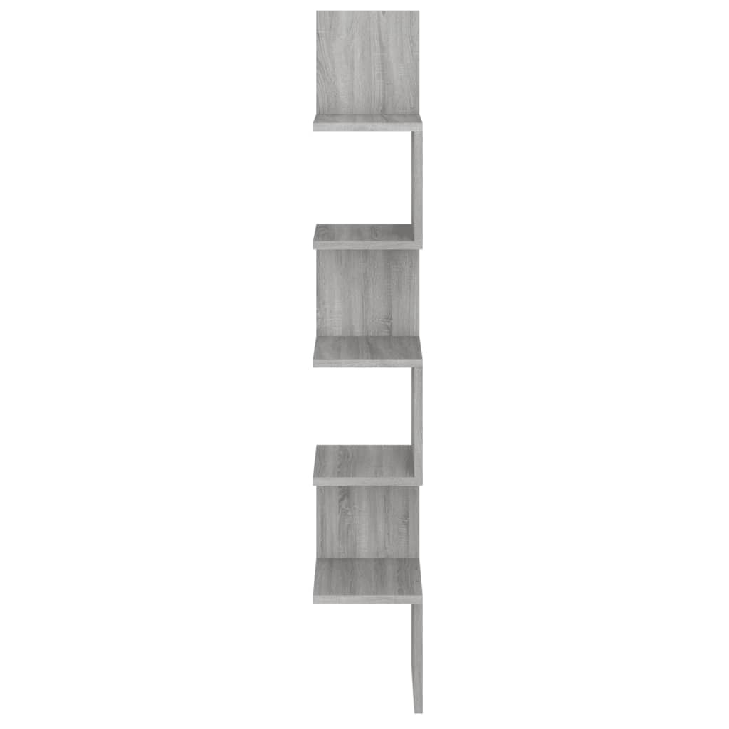 Étagère angle murale Sonoma gris 20x20x127,5 cm Bois ingénierie - XIOS