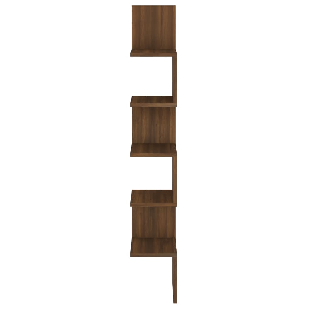 Étagère d'angle murale Chêne brun 20x20x127,5cm Bois ingénierie - XIOS