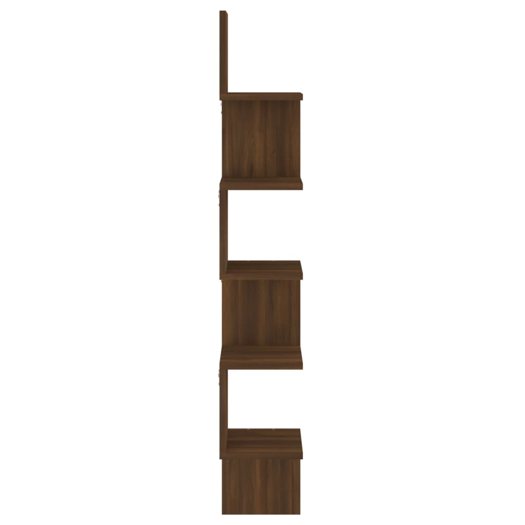 Étagère d'angle murale Chêne brun 20x20x127,5cm Bois ingénierie - XIOS