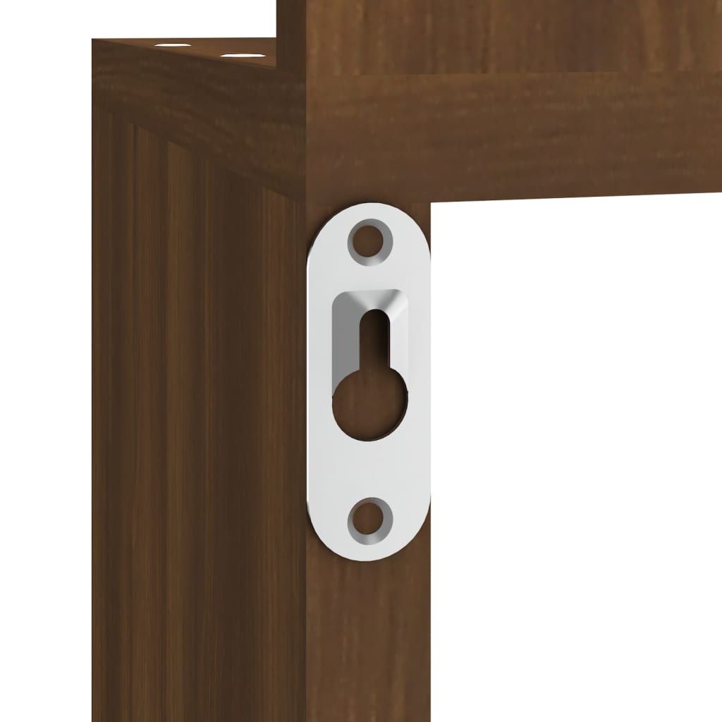 Étagère d'angle murale Chêne brun 20x20x127,5cm Bois ingénierie - XIOS