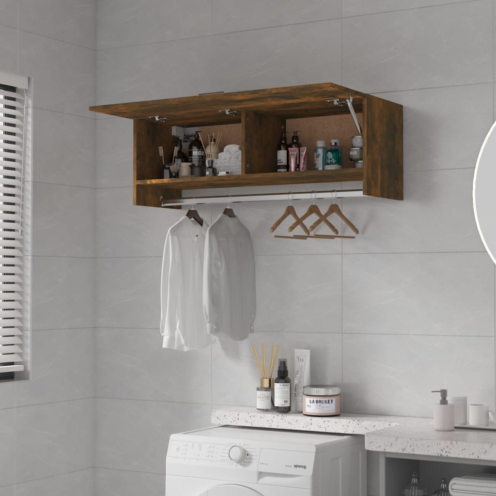 Garde-robe Chêne fumé 100x32,5x35 cm Bois d'ingénierie - XIOS