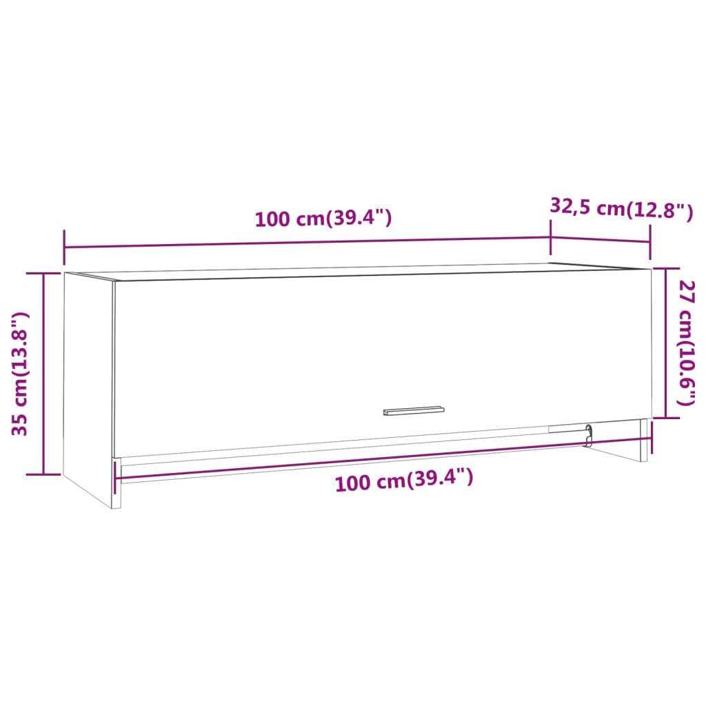 Garde-robe Chêne fumé 100x32,5x35 cm Bois d'ingénierie - XIOS