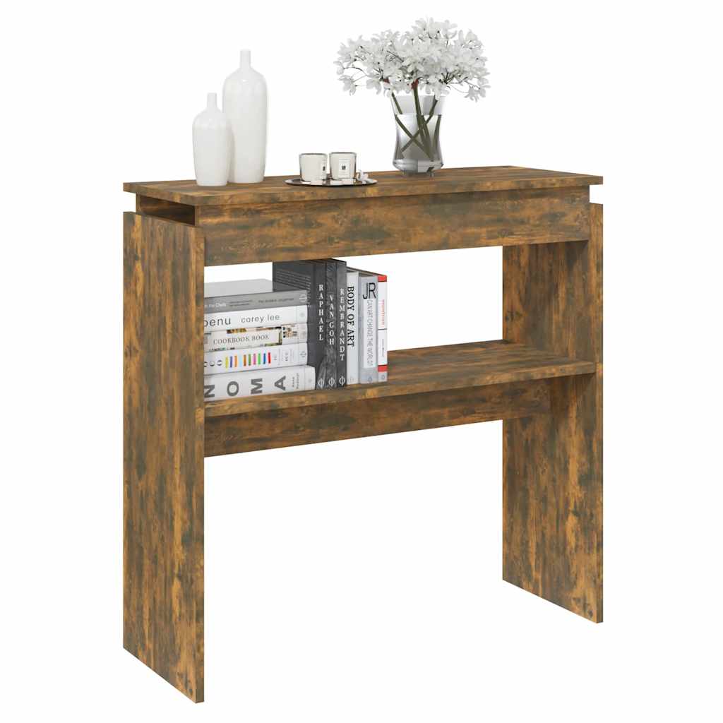 Table console Chêne fumé 80x30x80 cm Bois d'ingénierie - XIOS