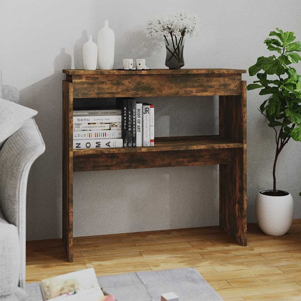Table console Chêne fumé 80x30x80 cm Bois d'ingénierie - XIOS