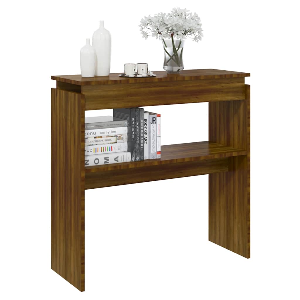 Table console Chêne marron 80x30x80 cm Bois d'ingénierie - XIOS
