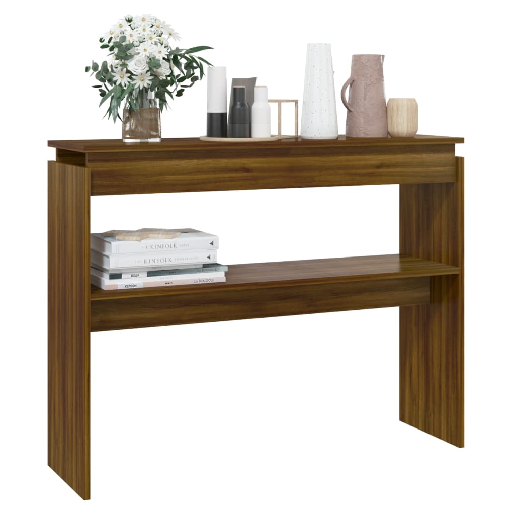 Table console Chêne marron 102x30x80 cm Bois d'ingénierie - XIOS
