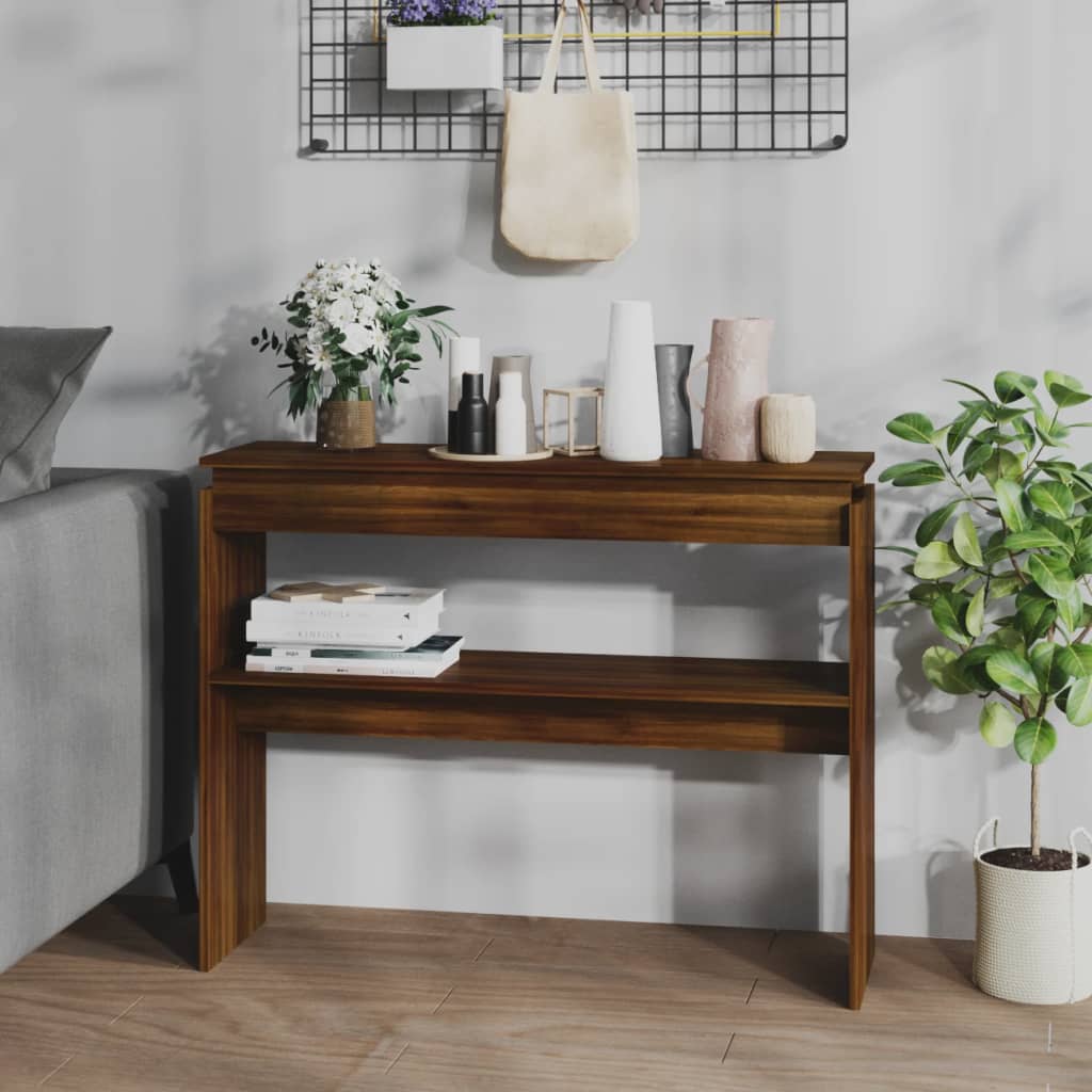 Table console Chêne marron 102x30x80 cm Bois d'ingénierie - XIOS