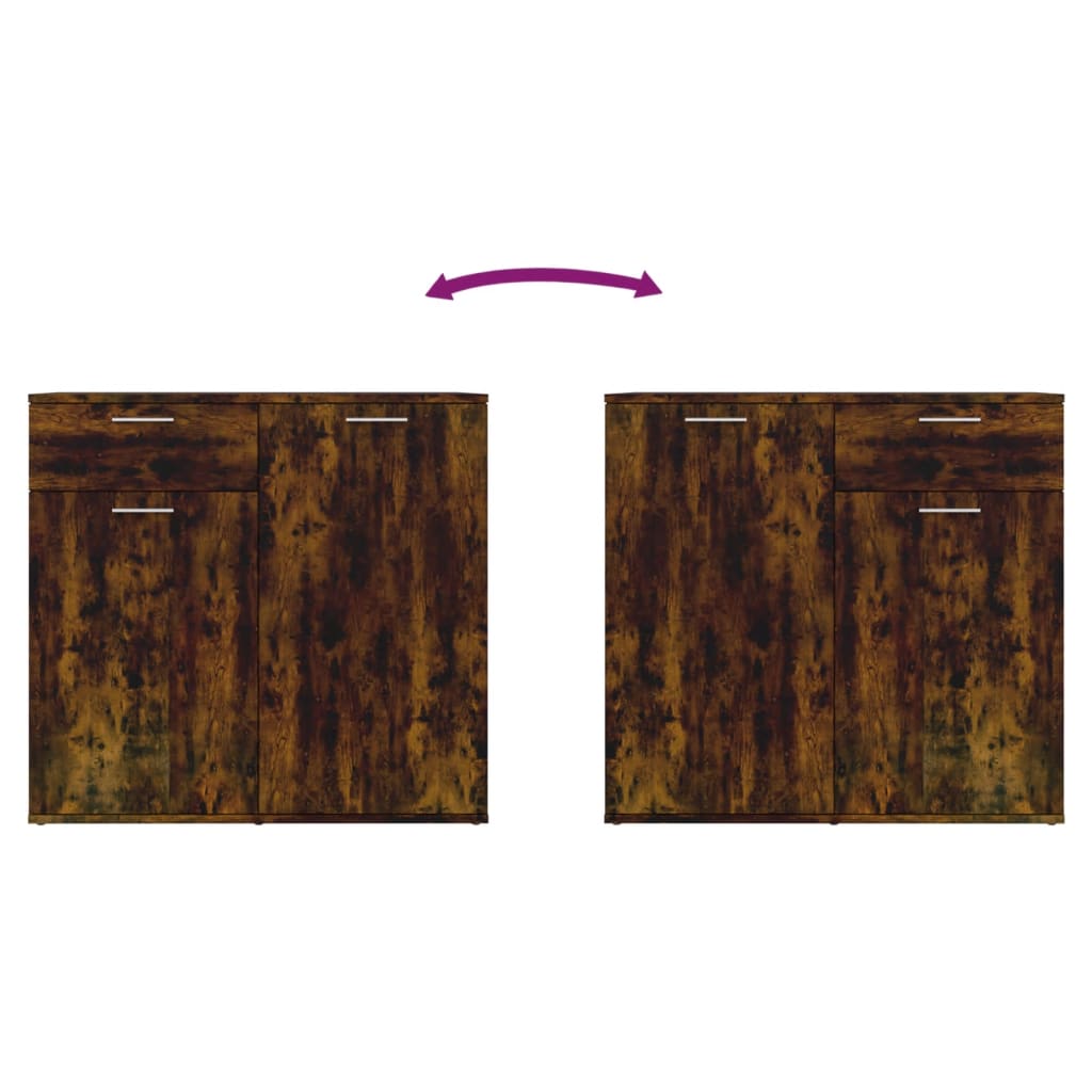 Buffet Chêne fumé 80x36x75 cm Bois d'ingénierie