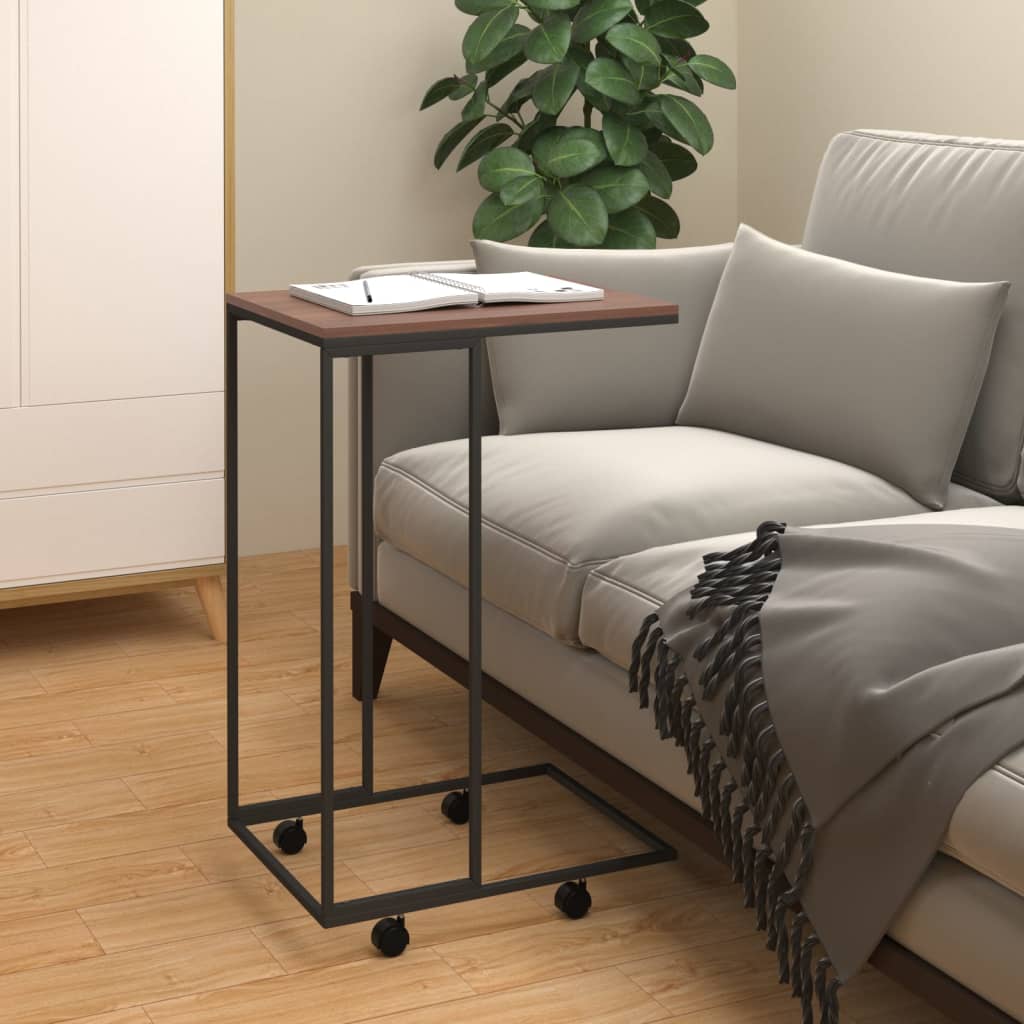 Table d'appoint avec roues Noir 40x30x63,5 cm Bois d'ingénierie - XIOS