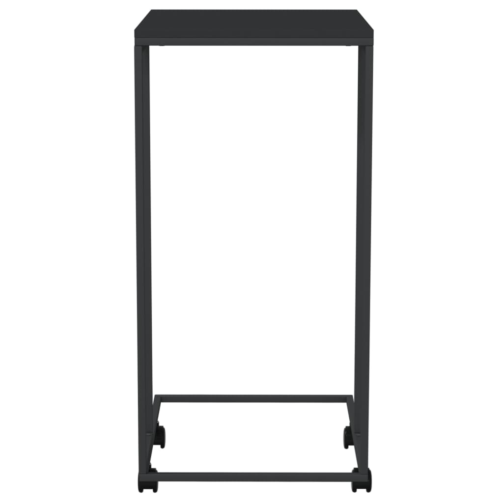 Table d'appoint avec roues Noir 40x30x63,5 cm Bois d'ingénierie