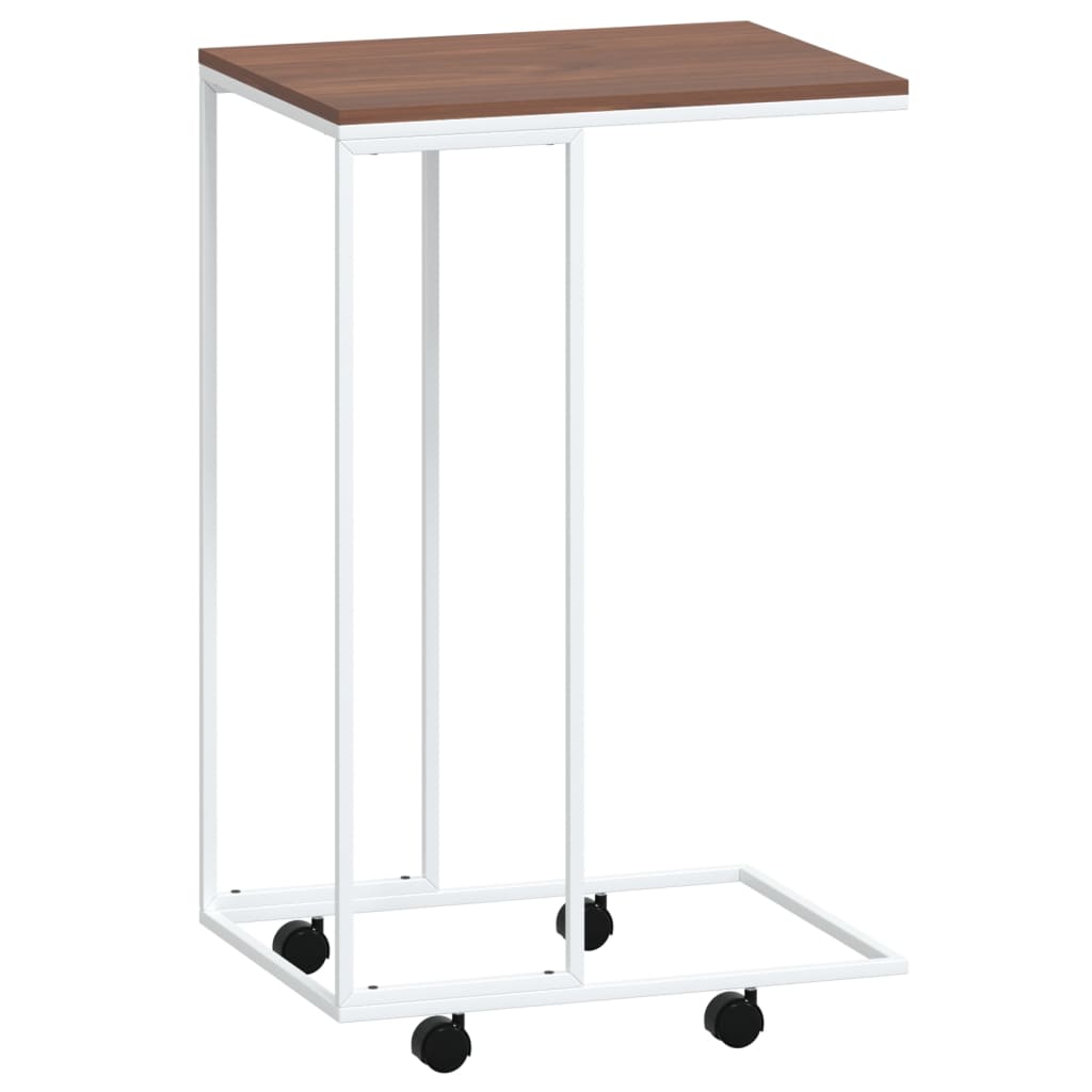 Table d'appoint avec roues Blanc 40x30x63,5cm Bois d'ingénierie - XIOS
