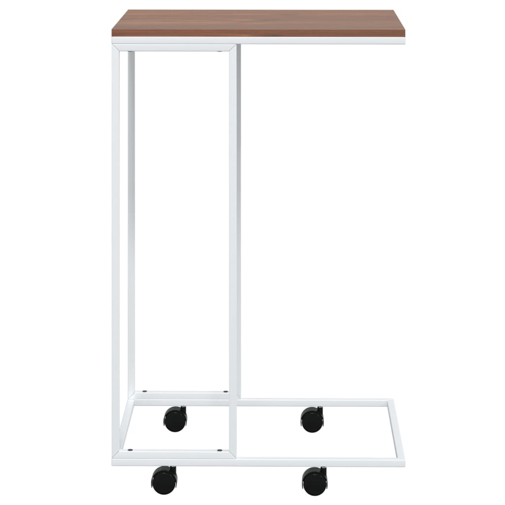 Table d'appoint avec roues Blanc 40x30x63,5cm Bois d'ingénierie - XIOS