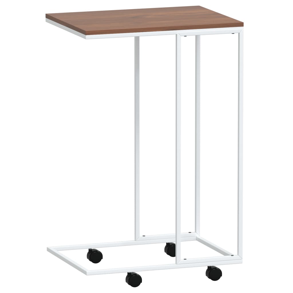 Table d'appoint avec roues Blanc 40x30x63,5cm Bois d'ingénierie - XIOS